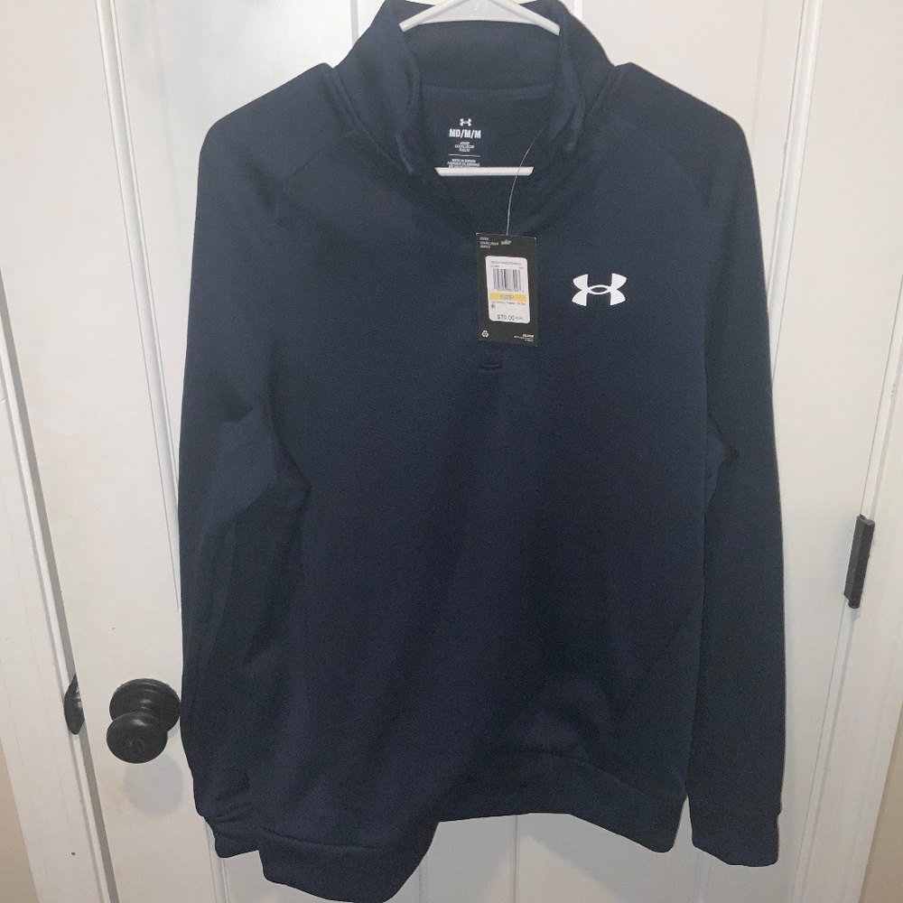 Under Armor Navy Blue Quarter-zip Long Sleeve Tee